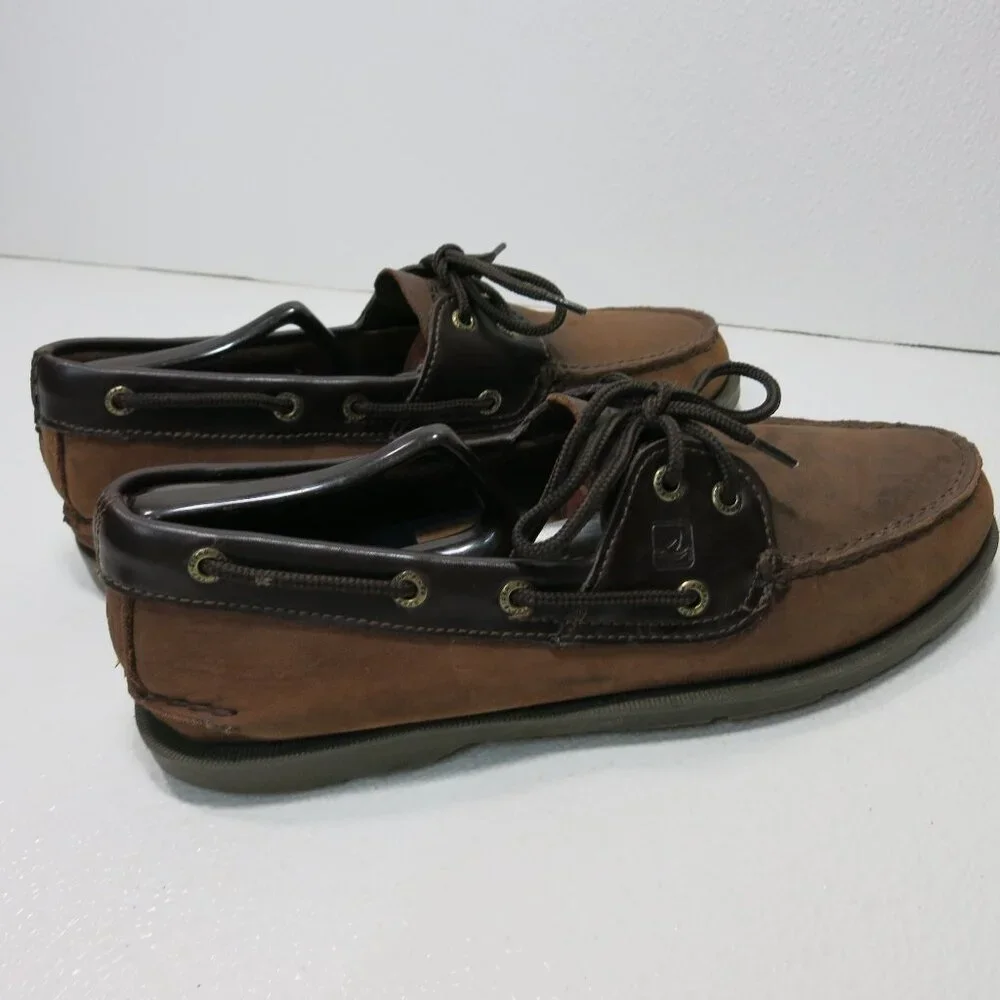 Sperry Top-Sider Two Tone Nubuck Leather Comfort Deck Boat Shoes Footwear 10 M